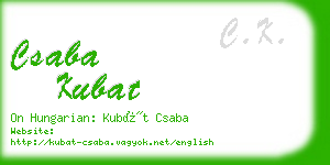 csaba kubat business card
